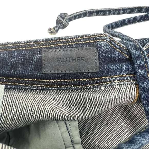 Mother The Tie Back Hustler Ankle Fray Jumpsuit in Pardon My French Denim 30 - Picture 12 of 16